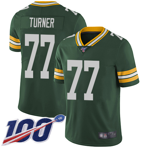 Green Bay Packers Limited Green Men #77 Turner Billy Home Jersey Nike NFL 100th Season Vapor Untouchable->green bay packers->NFL Jersey